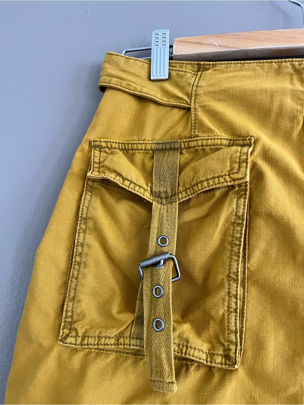 Free People Erika Utility Cargo Mini Skirt size 4 Canteen Green Y2K Cotton - Picture 5 of 12